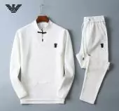 Tracksuit armani jogging homme sport long sleeves trousers 2piece the bear blanc